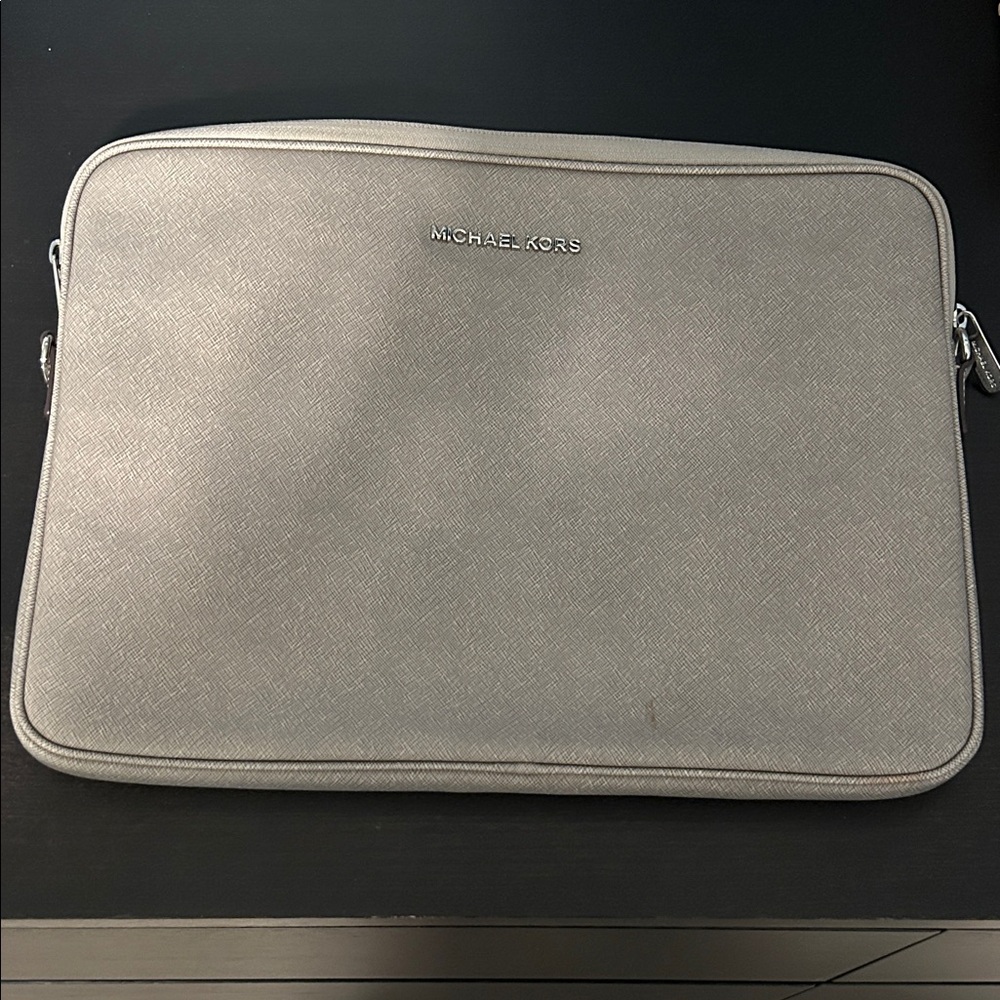 Michael Kors Metallic Silver Laptop Sleeve